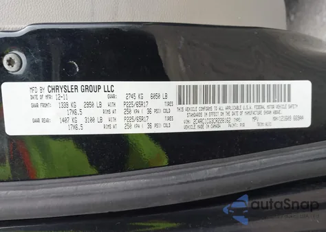 2012 Chrysler Town & Country Touring L z USA, uszkodzony, nr VIN 2C4RC1CG3CR228162